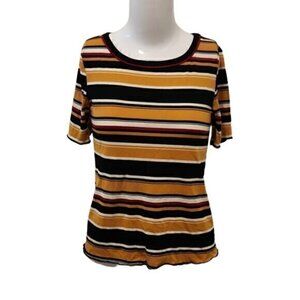 Striped Short Sleeve Crew Neck